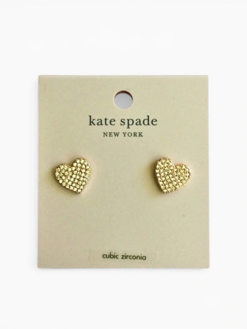 Kate Spade Rose Gold Pavé Heart Stud Earrings – NWT